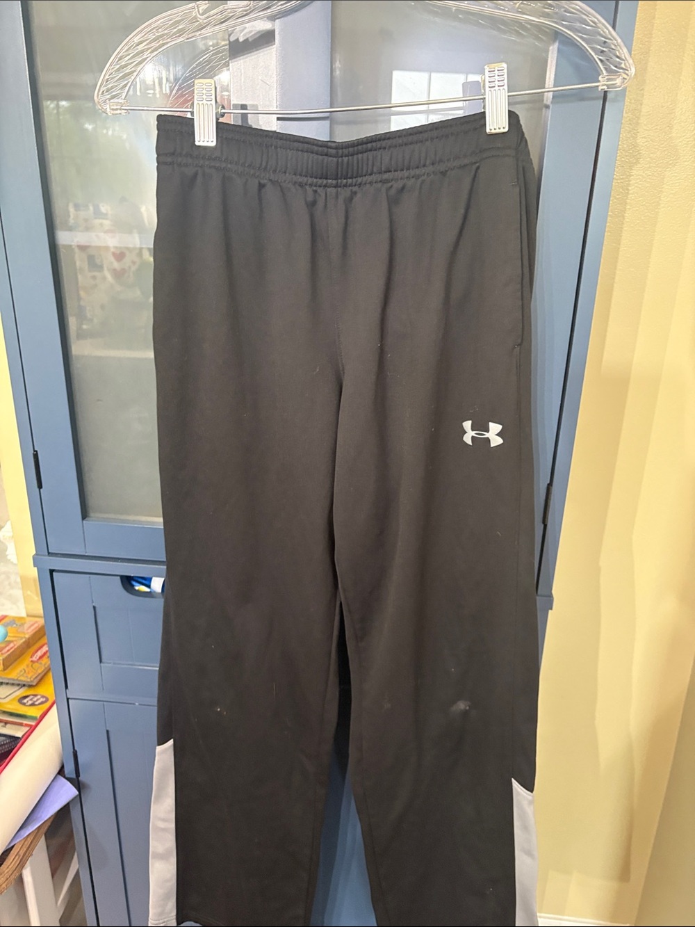 Under Armour Black Joggers with White Logo and Side Panels